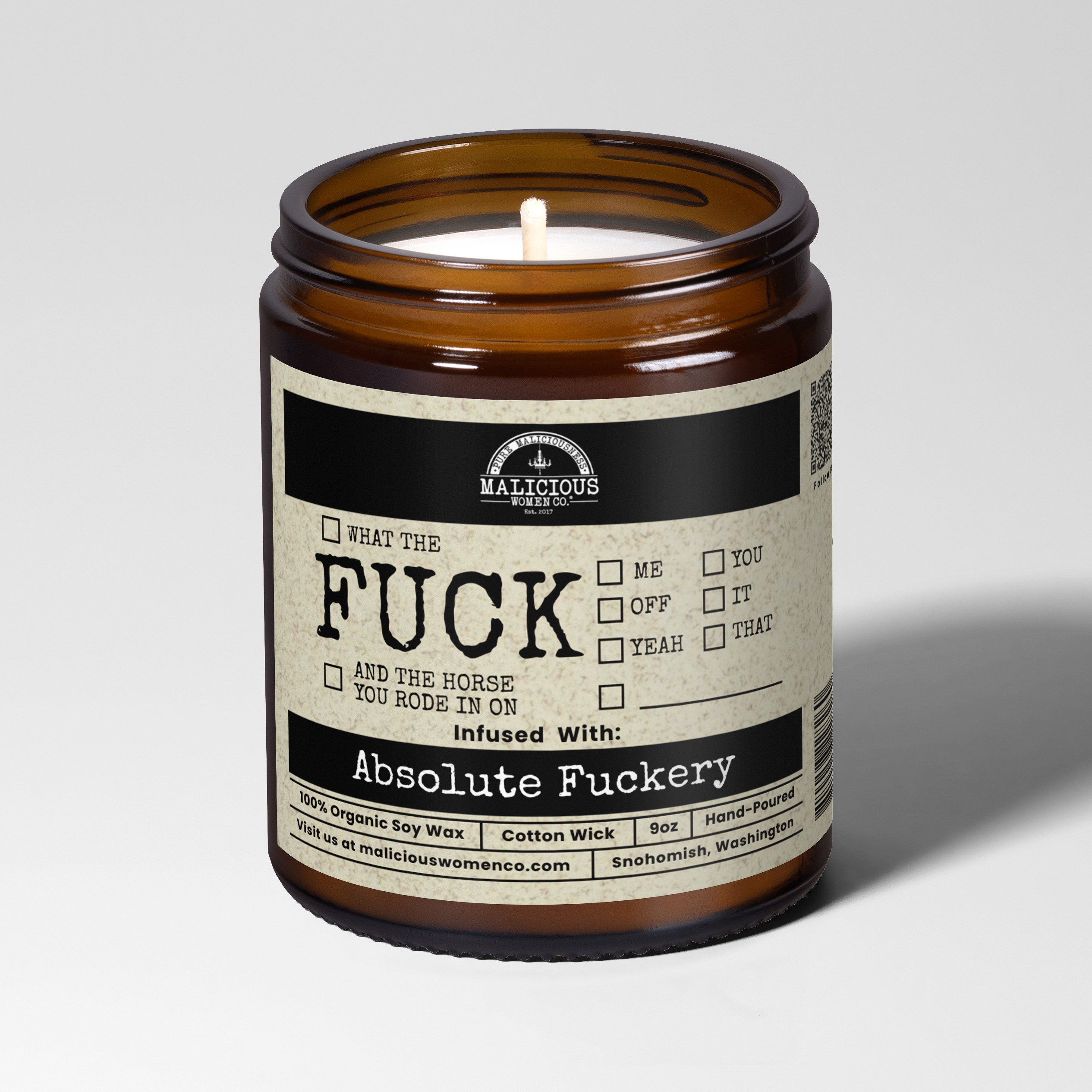 All The Fucks 9oz Funny Candle Malicious Women Co